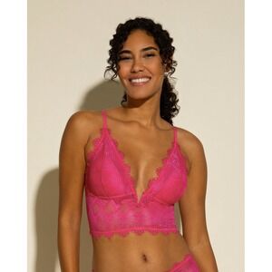 Cosabella Pink Lace Cropped Camisole NWT V-Wire Plunge size S